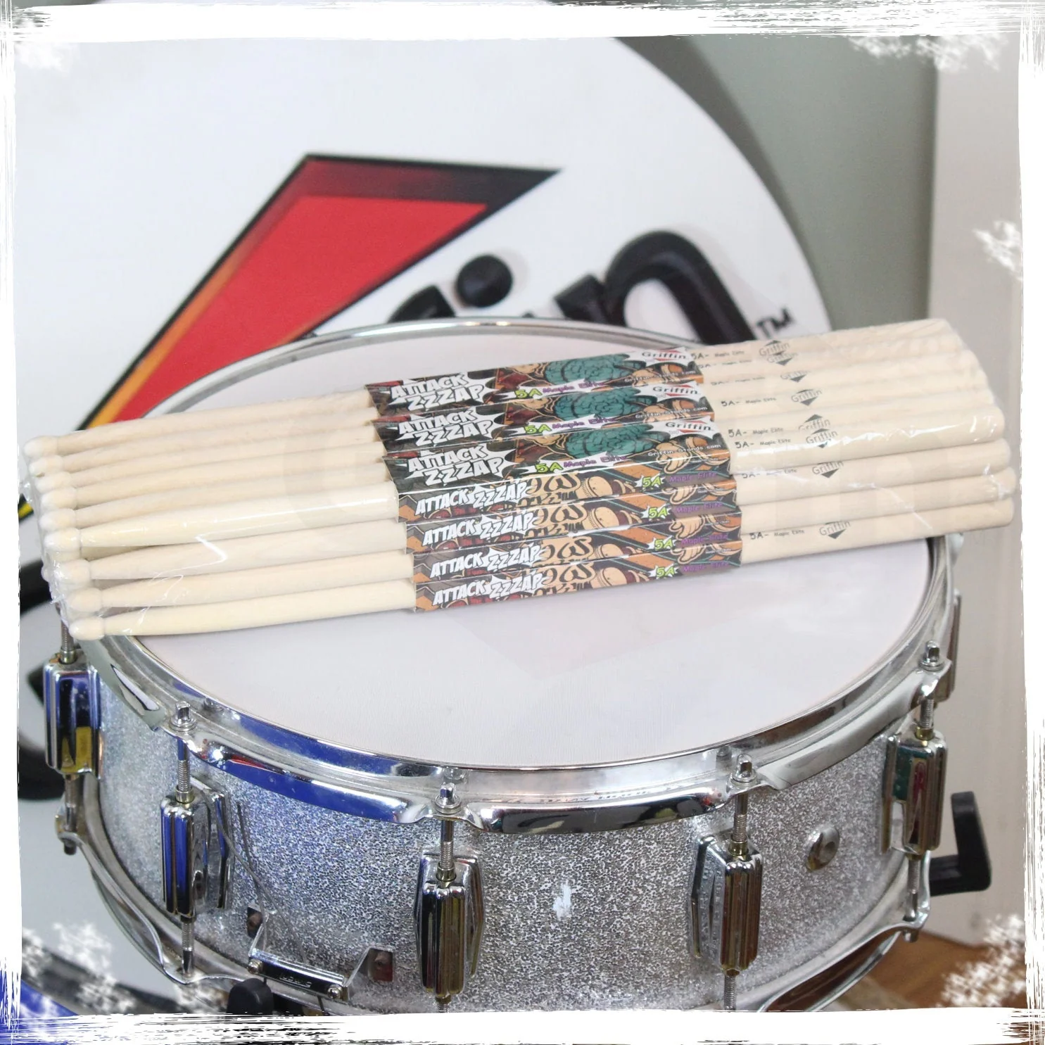 12 Pairs of Select Elite Maple Wood Drum Sticks by GRIFFIN Attack Zzzap - Size 5A Premium Balanced, Level and Straight - Drummers Percussion Classic by GeekStands.com - Image 6