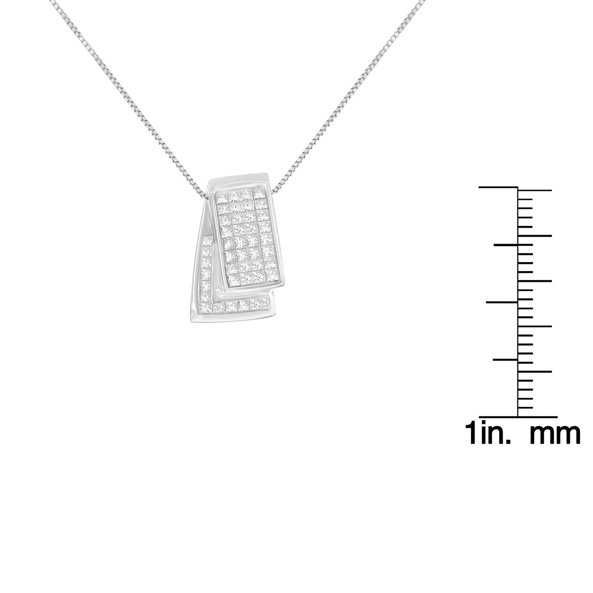 14K Gold 1.0 Cttw Princess Cut Diamond Two Tone Foldover Box Pendant 18” Box Chain Necklace (H-I Color, SI2-I1 Clarity) by Haus of Brilliance - Image 10