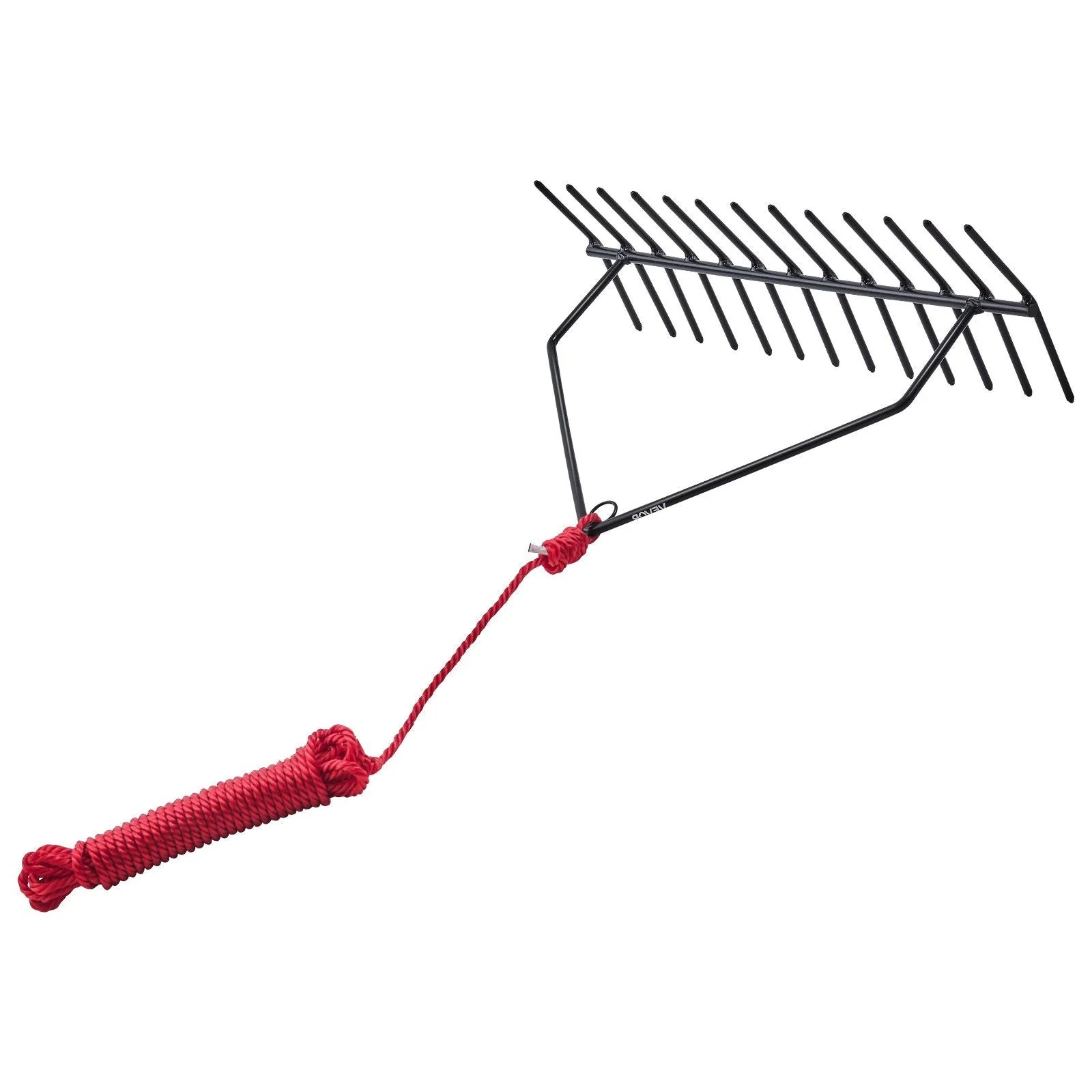 24x8.7 in Pond Aquatic Weed Rake Double-Sided Lake Weed Removal Rake 30ft Rope