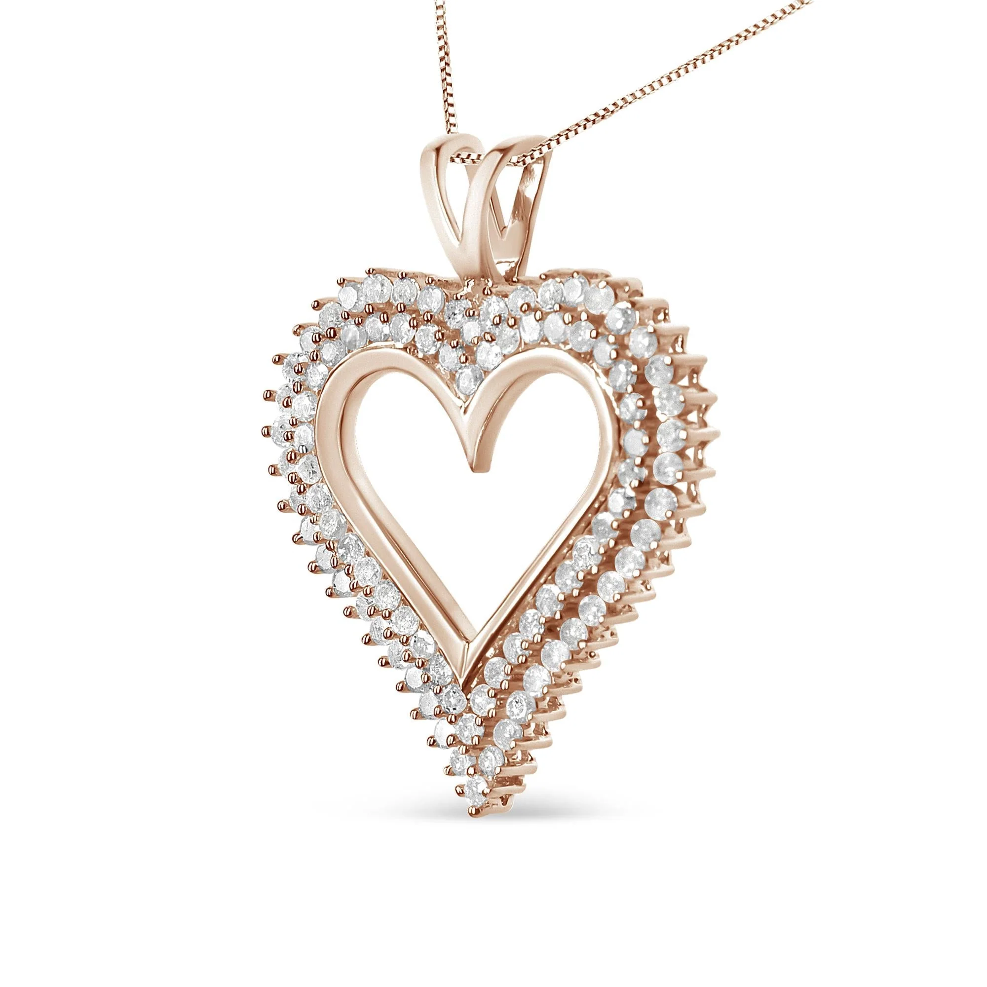 .925 Sterling Silver Diamond Heart 18" Pendant Necklace (I-J Color, I2-I3 Clarity) by Haus of Brilliance - Image 19