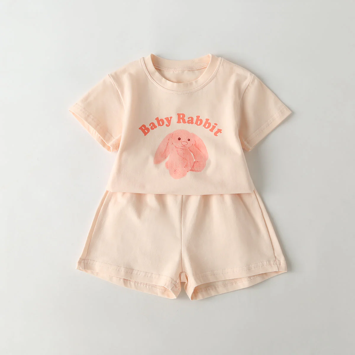Baby Cartoon Animal & Slogan Pattern Short Sleeved Tee Combo Solid Shorts Sets by MyKids-USA™ - Image 4