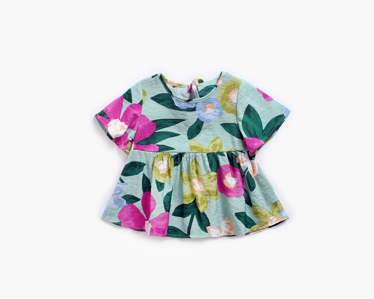 Baby Girl Floral Print O-Neck T-Shirt Combo Trousers 2-Pieces Sets by MyKids-USA™ - Image 6