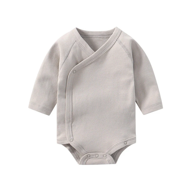 Baby Multi Color Bias Placket With Slanting Button Long Sleeve Onesies by MyKids-USA™ - Image 11