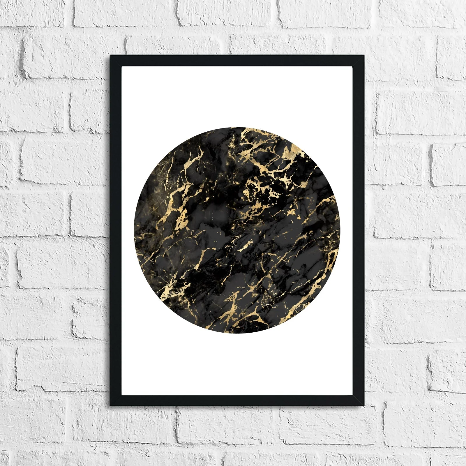 Black Gold Circle Home Simple Home Wall Decor Print by WinsterCreations™ Official Store - Image 2