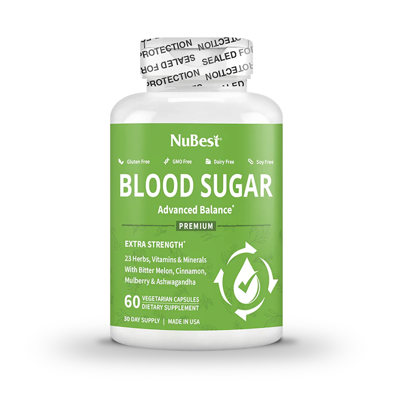Blood Sugar Supplement, Advanced Formula For Energy Balance, Immunity & Overall Health, 60 Vegan Capsules by NuBest Nutrition®