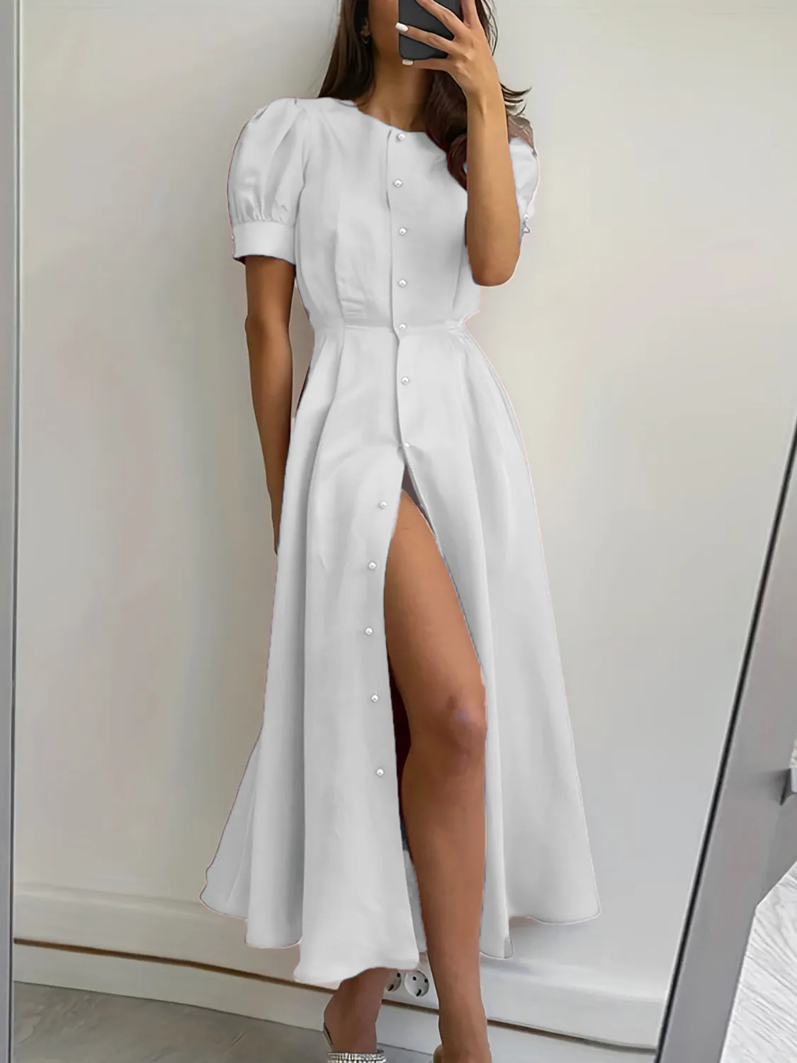 Button Down Short Sleeve Dress - Image 5