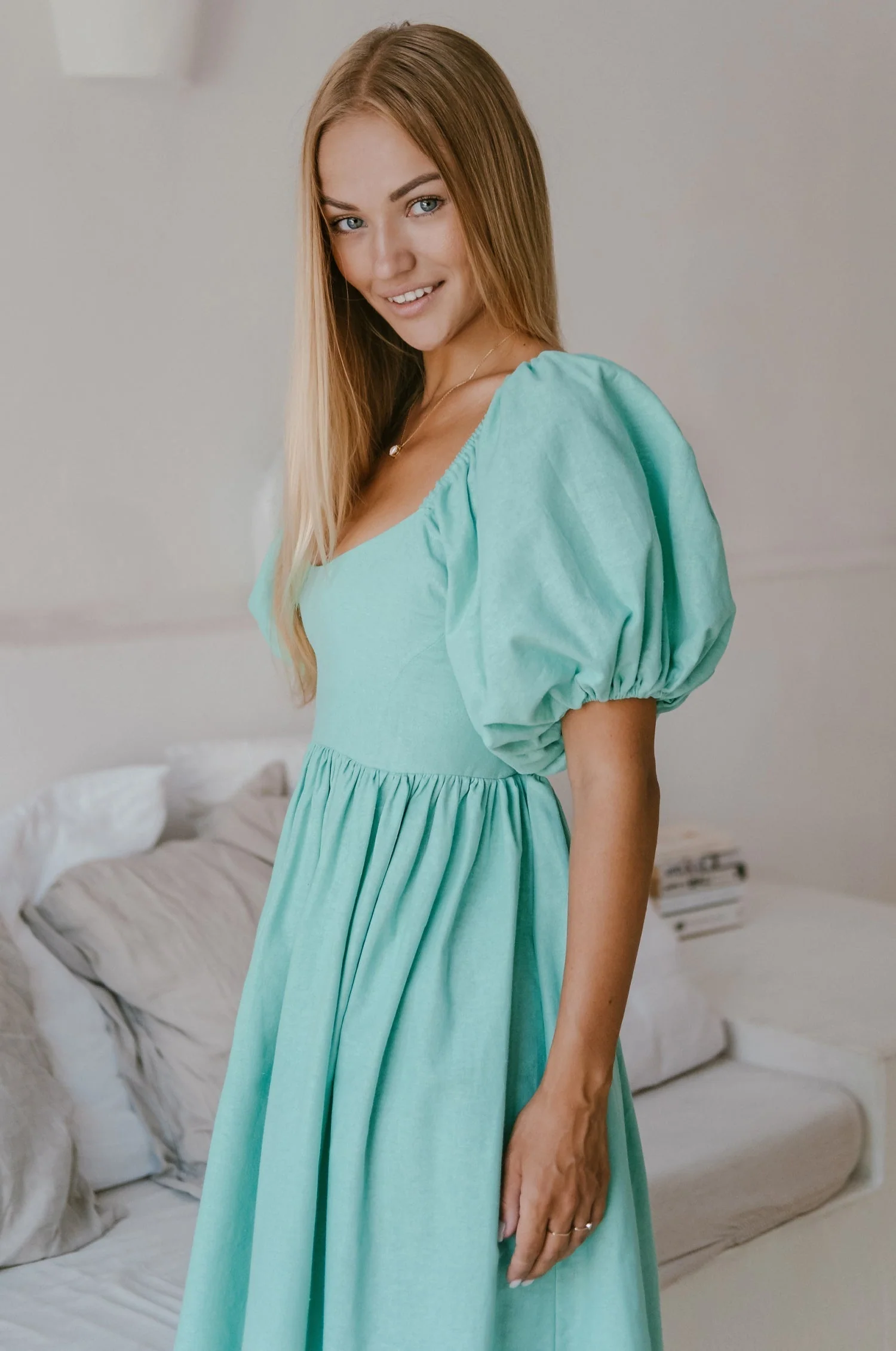 Cherie Puff Sleeve Midi Dress by ELF - Image 3