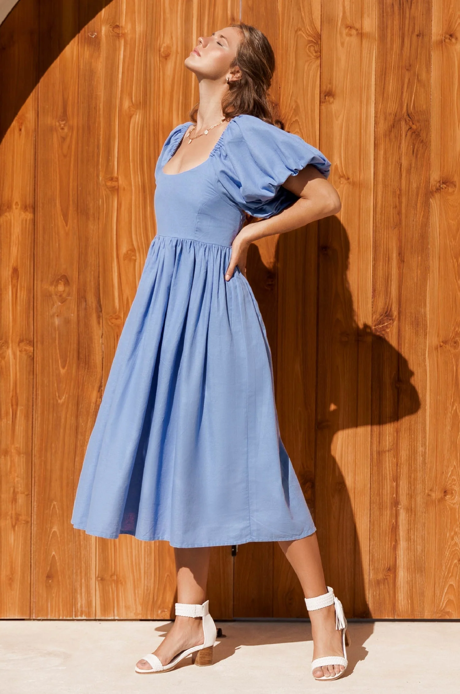 Cherie Puff Sleeve Midi Dress by ELF - Image 31