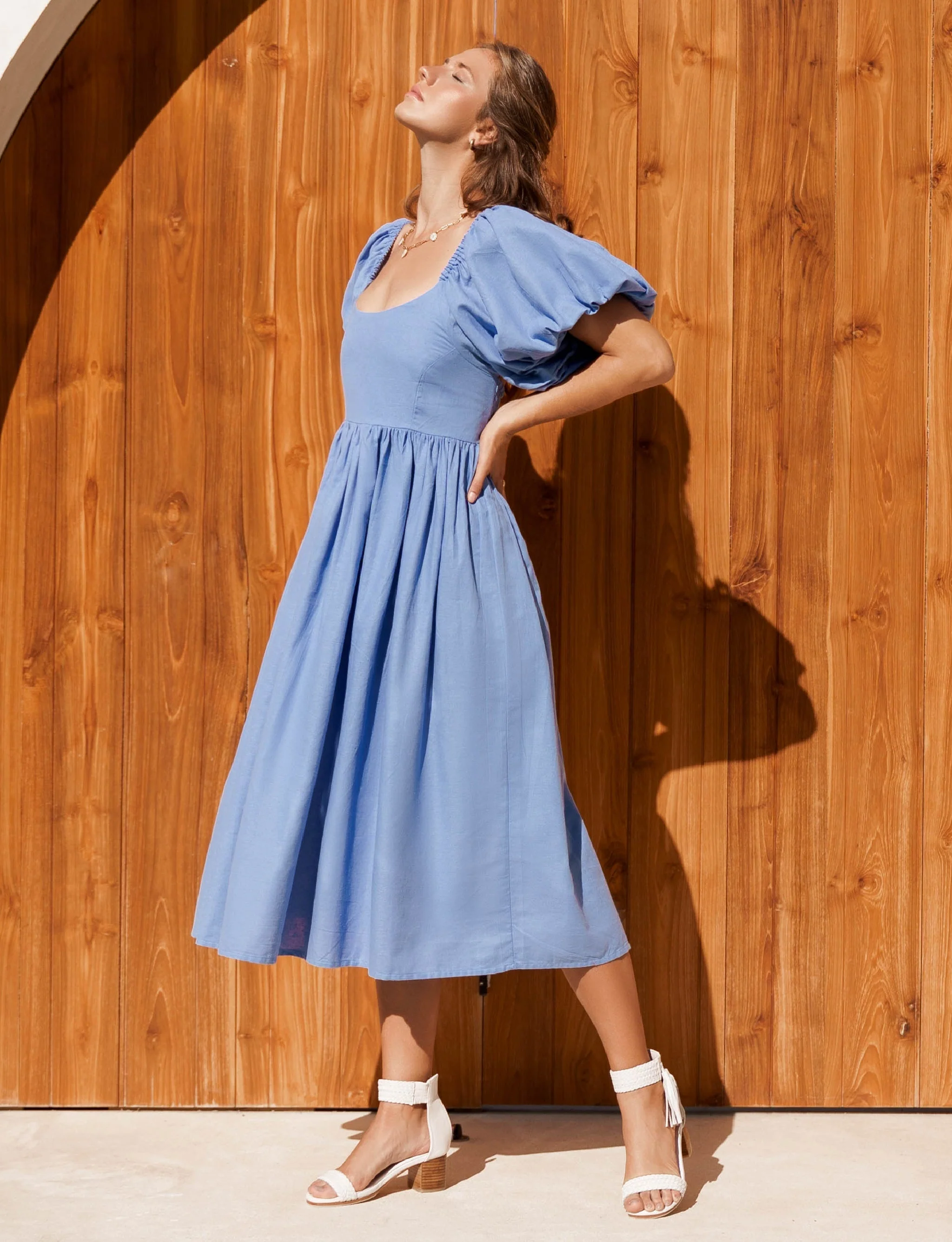 Cherie Puff Sleeve Midi Dress by ELF - Image 12