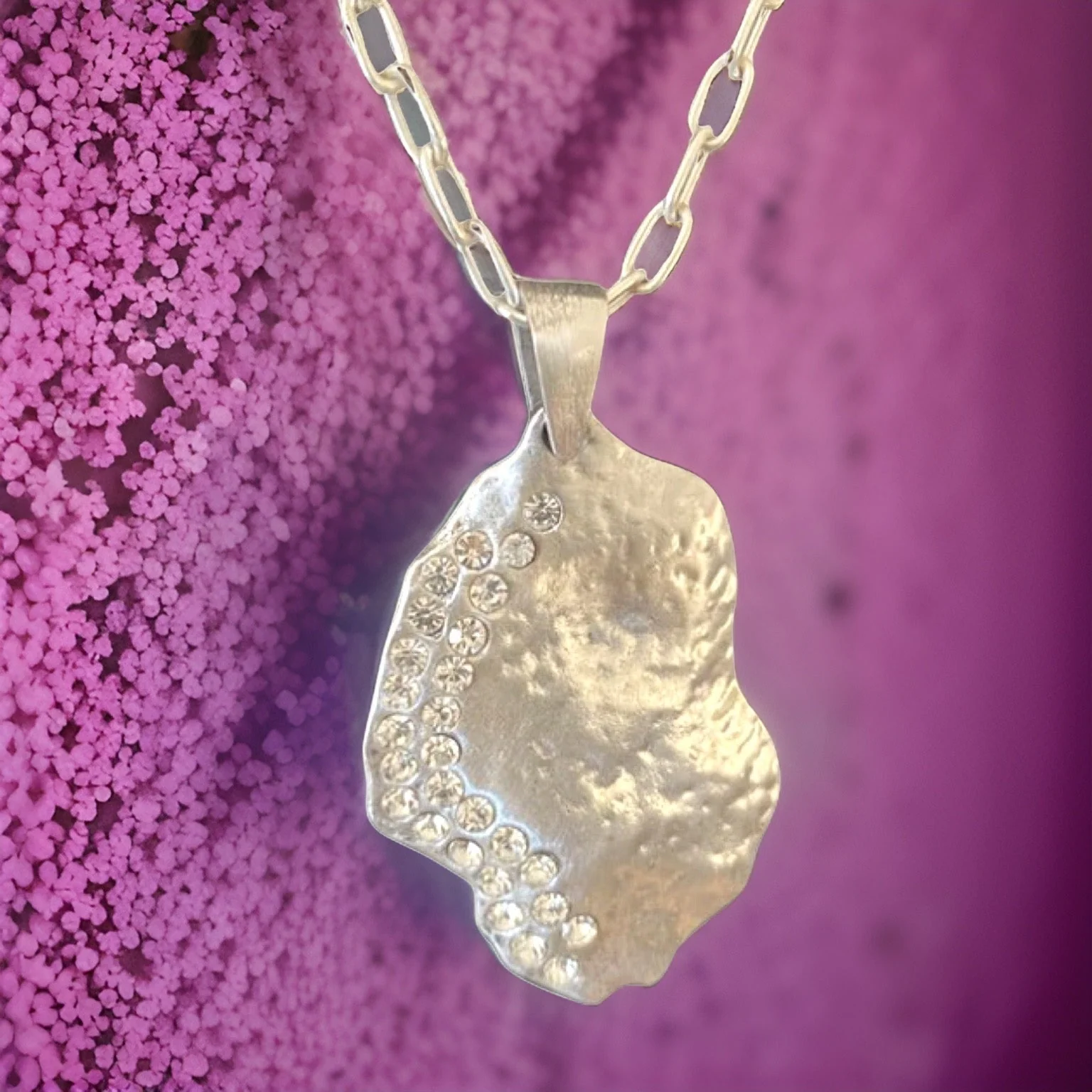 Crystal Waning Gibbous Moon Necklace by The Urban Charm