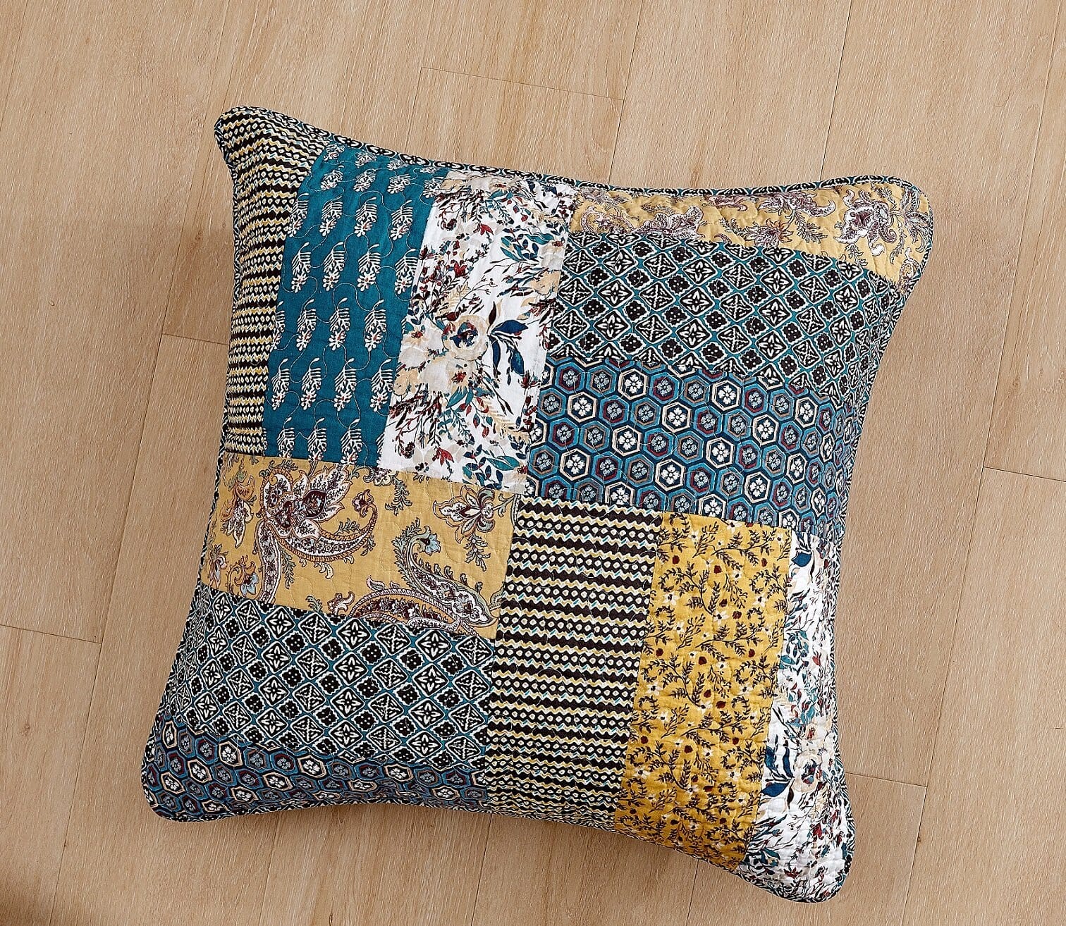 DaDalogy Bedding Honey Cove Floral Patchwork Euro Pillow Sham Cover, 26" x 26" (JHW957) by DaDa Bedding Collection - Image 2