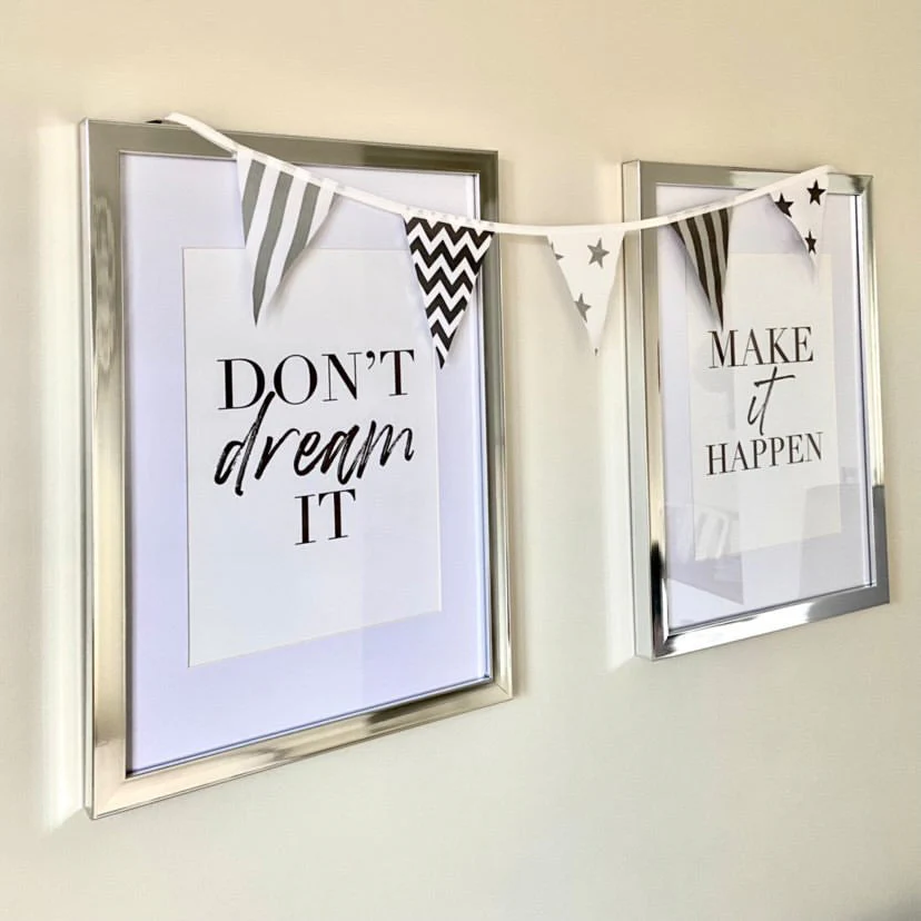 Don't Dream It Make It Happen Set Of 2 Bedroom Decor Wall Prints by WinsterCreations™ Official Store
