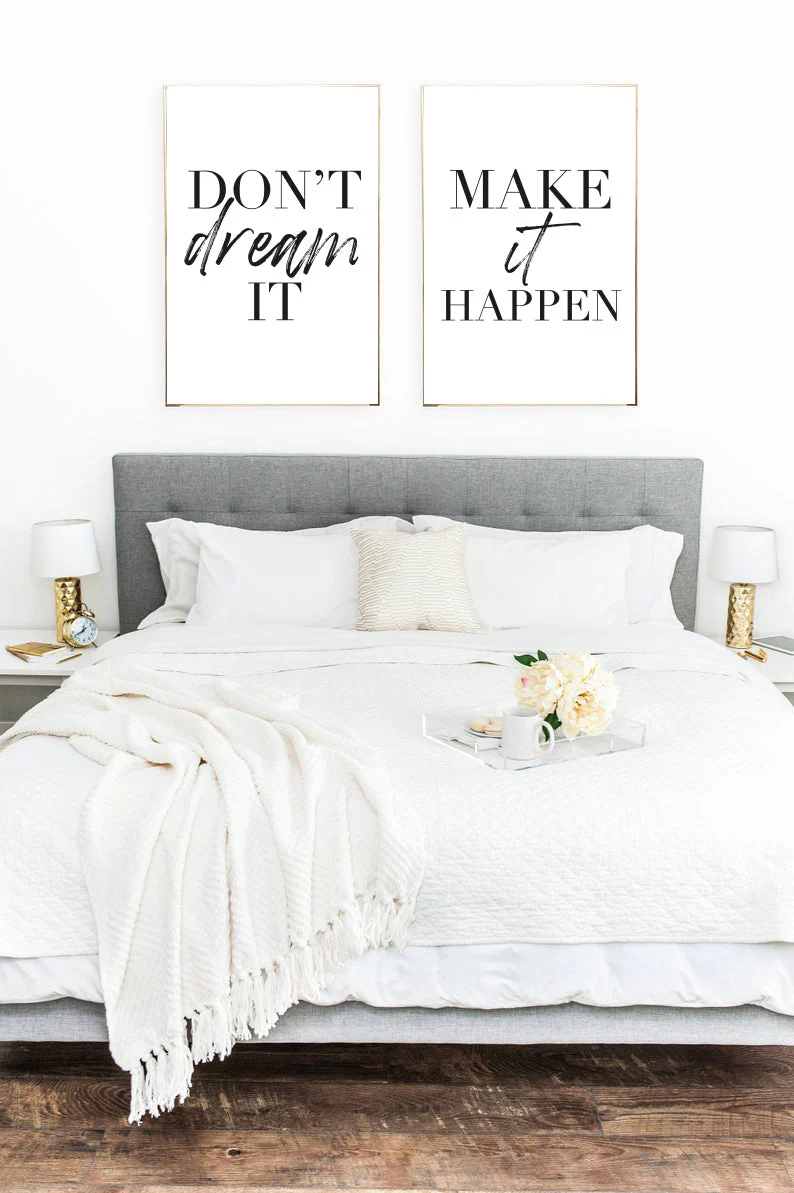 Don't Dream It Make It Happen Set Of 2 Bedroom Decor Wall Prints by WinsterCreations™ Official Store - Image 2