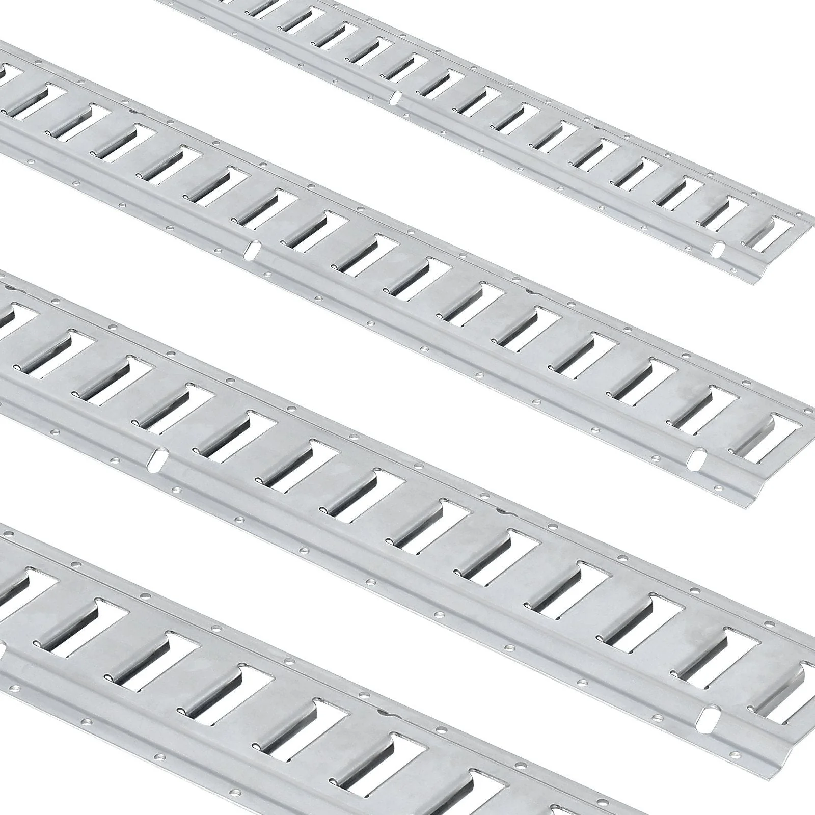 E Track Tie-Down Rail Kit, 24PCS 5' E-Tracks Set Includes 8 Steel Rails & 8 O-Ring Anchors & 8 Tie-Offs with D-Ring, Versatile Securing Accessories for Cargo Motorcycles Bikes, 2000 lbs Load