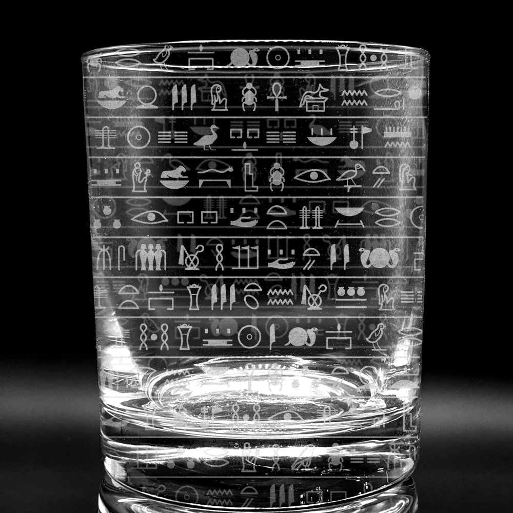 EGYPTIAN HIEROGLYPHICS Whiskey Glass by LumEngrave