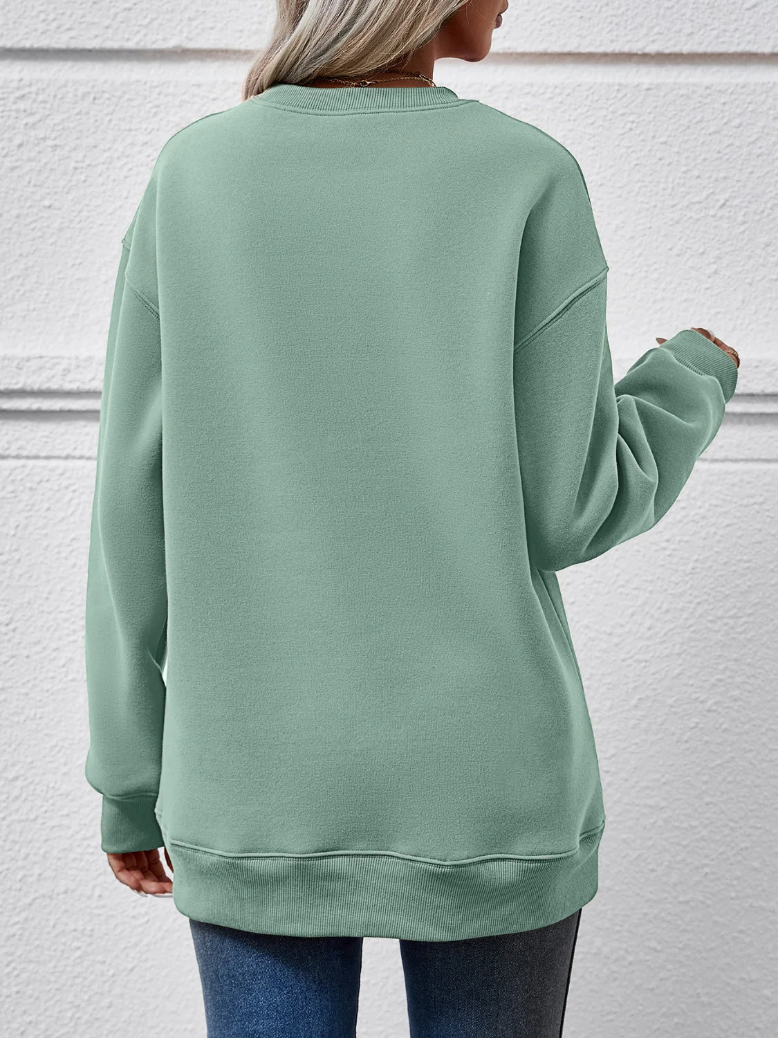 Faceless Gnomes Graphic Drop Shoulder Sweatshirt - Image 12