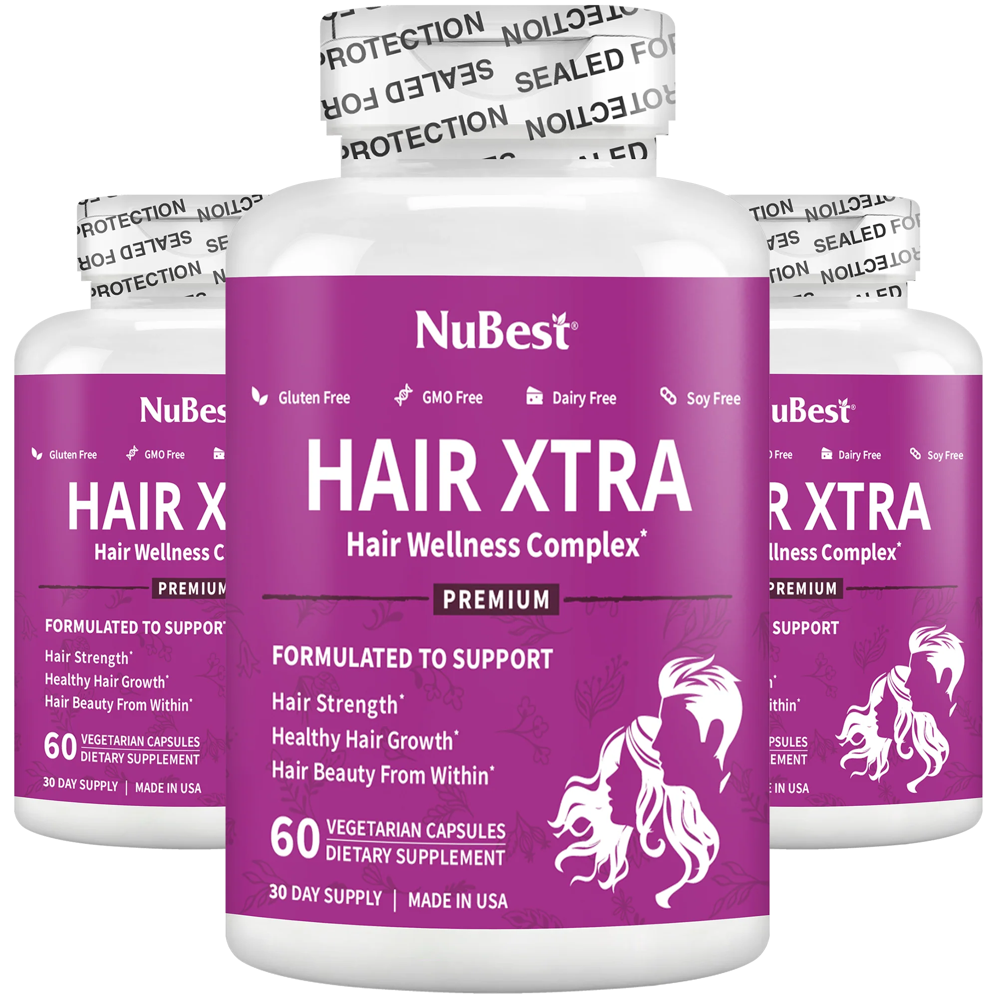 Hair Xtra, Premium Hair Growth Support for Men & Women, 60 Vegan Capsules by NuBest Nutrition® - Image 16