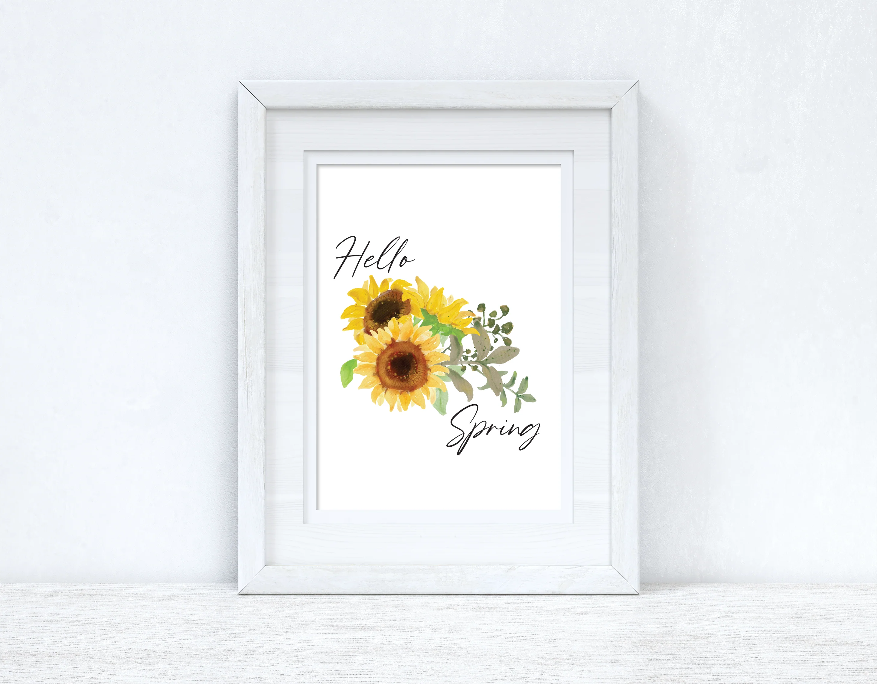 Hello Spring Sunflower Spring Seasonal Wall Home Decor Print by WinsterCreations™ Official Store - Image 2