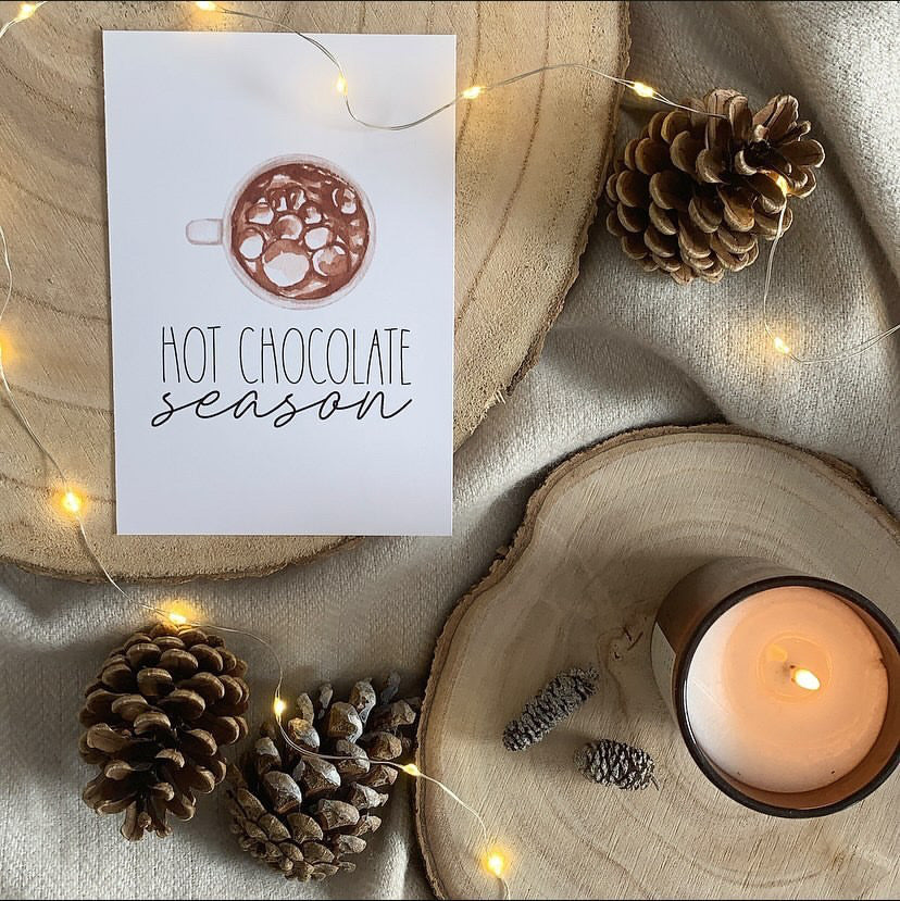 Hot Chocolate Season New Autumn 2021 Seasonal Wall Home Decor Print by WinsterCreations™ Official Store - Image 2