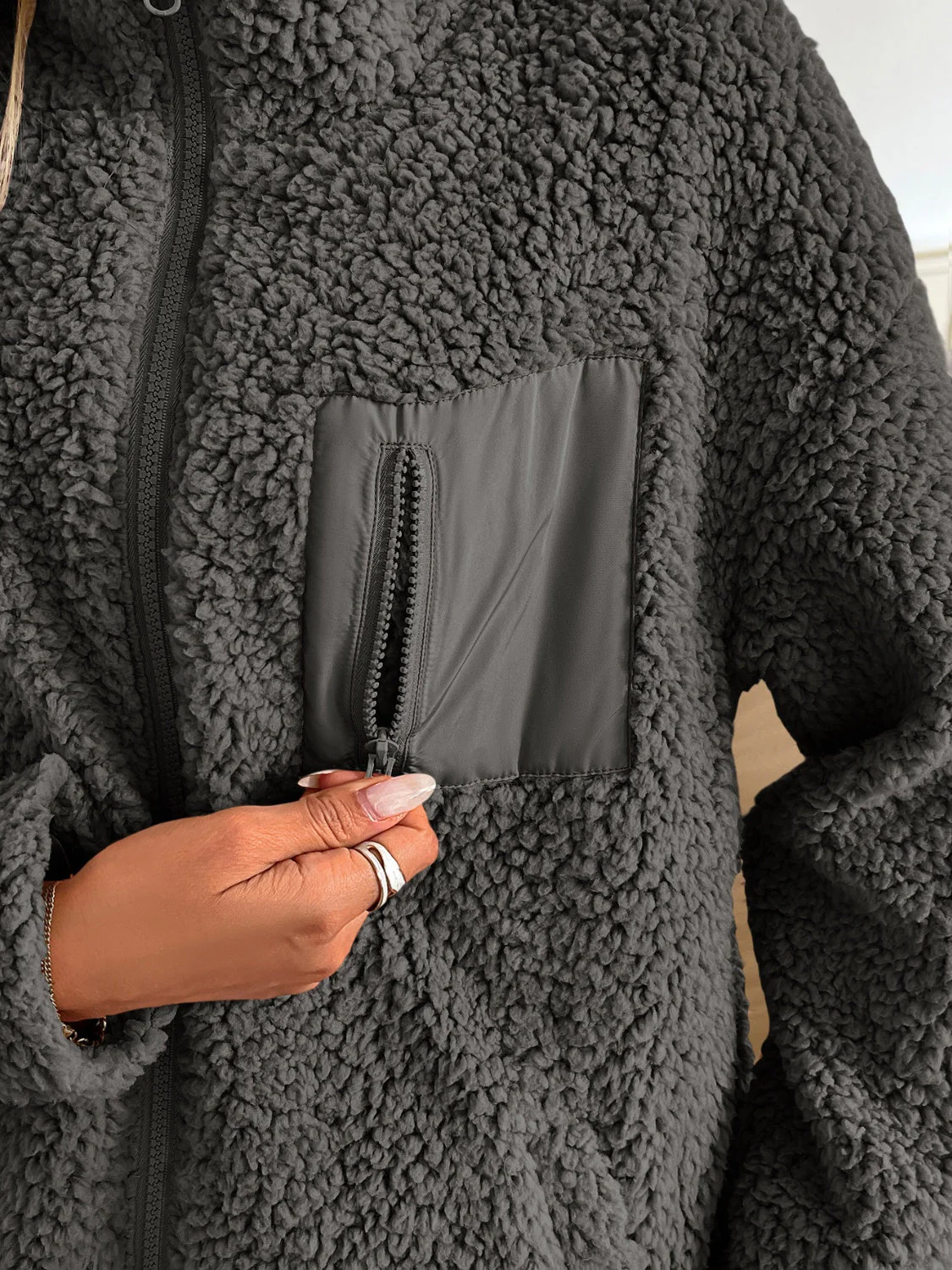 Ivy Lane Zip Up Long Sleeve Fuzzy Jacket - Image 18