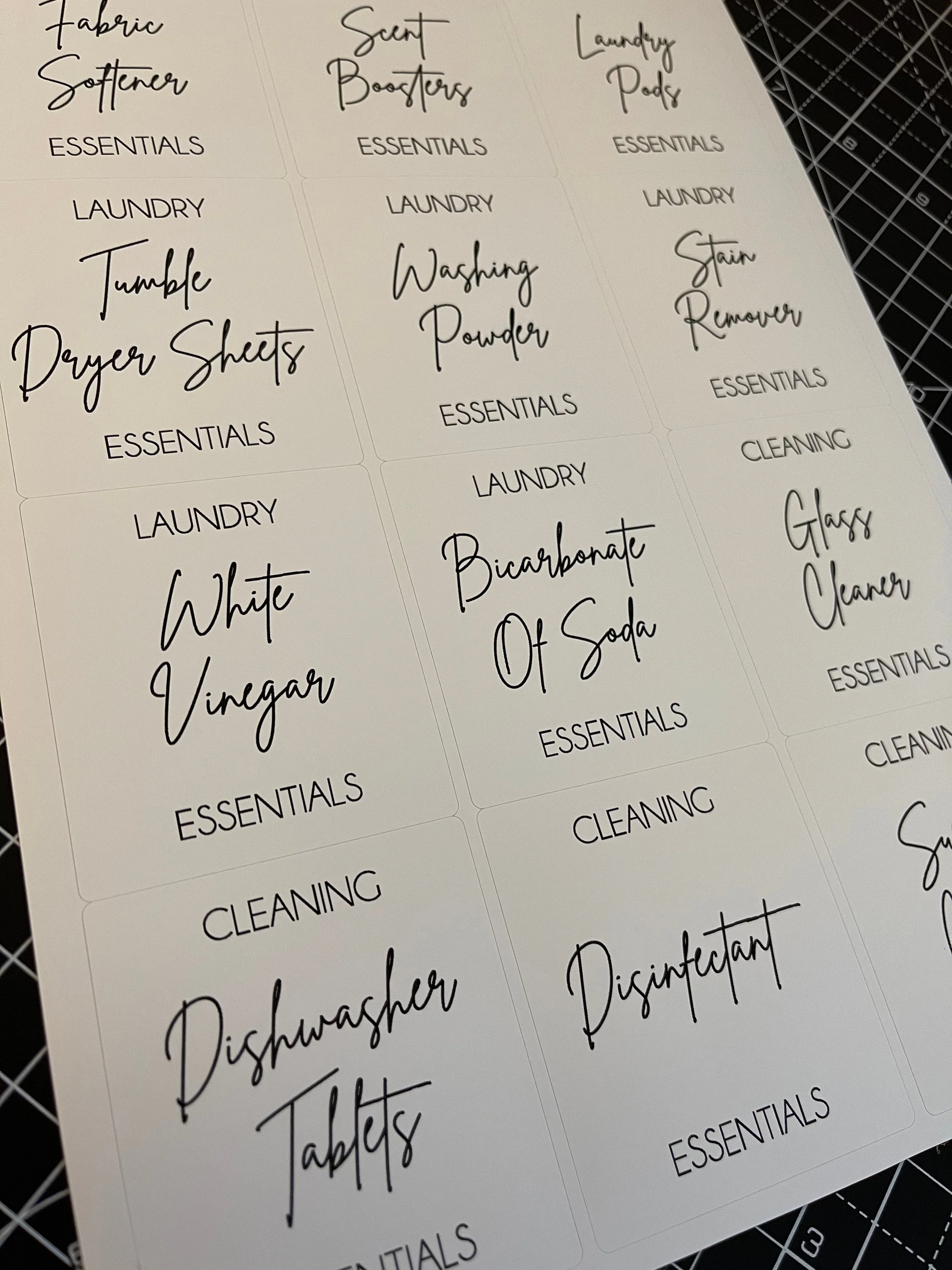 Laundry & Cleaning Waterproof White Sticker Bundle Fancy Font - 6.35cm x 7.2cm / 12 Labels by WinsterCreations™ Official Store - Image 3