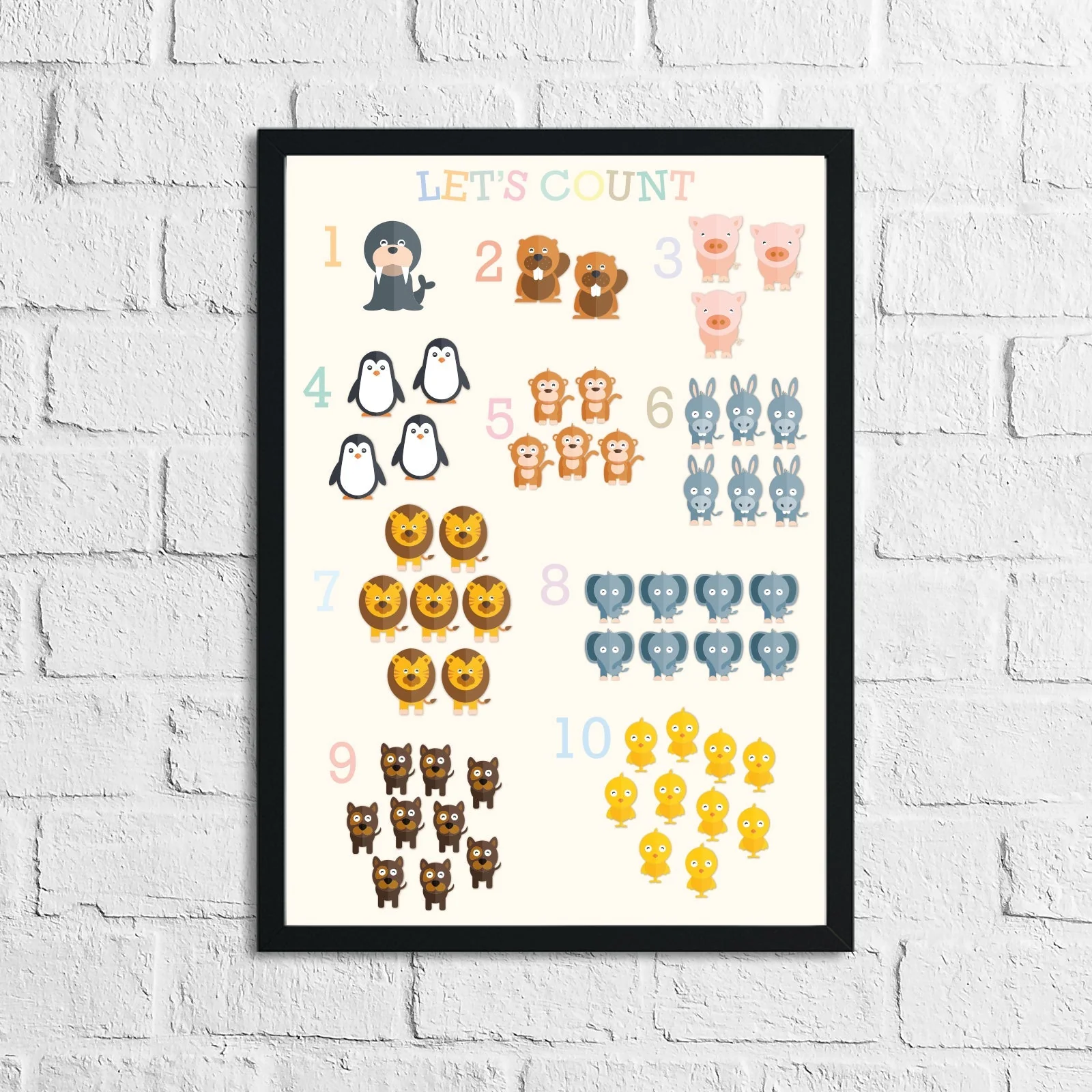 Let's Count 1 2 3 4 Number Children's Room Wall Decor Print by WinsterCreations™ Official Store