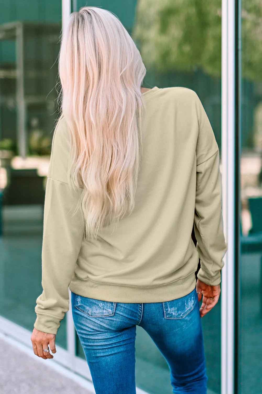Letter Graphic Leopard Dropped Shoulder Sweatshirt - Image 2