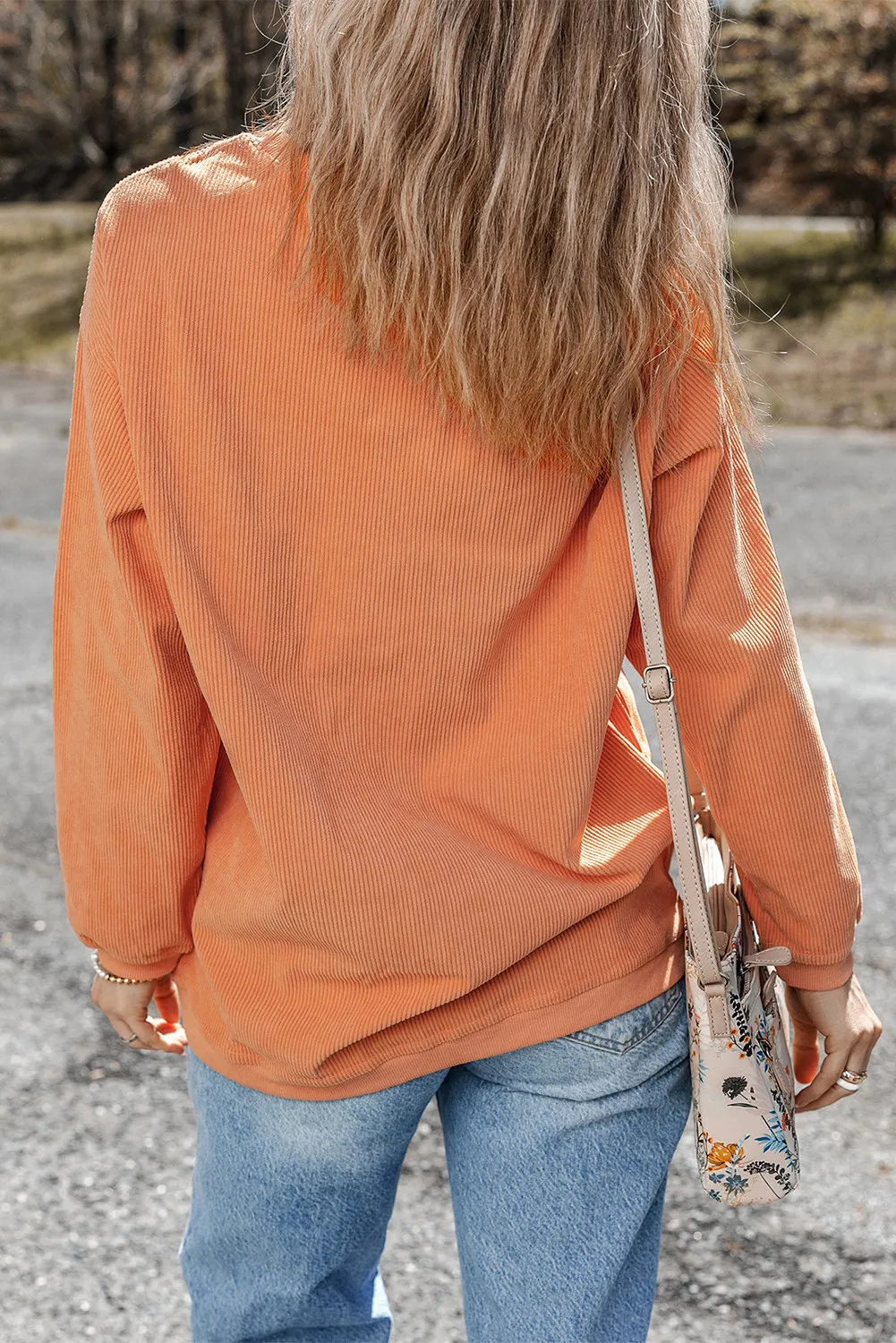Letter Graphic Round Neck Long Sleeve Sweatshirt - Image 3