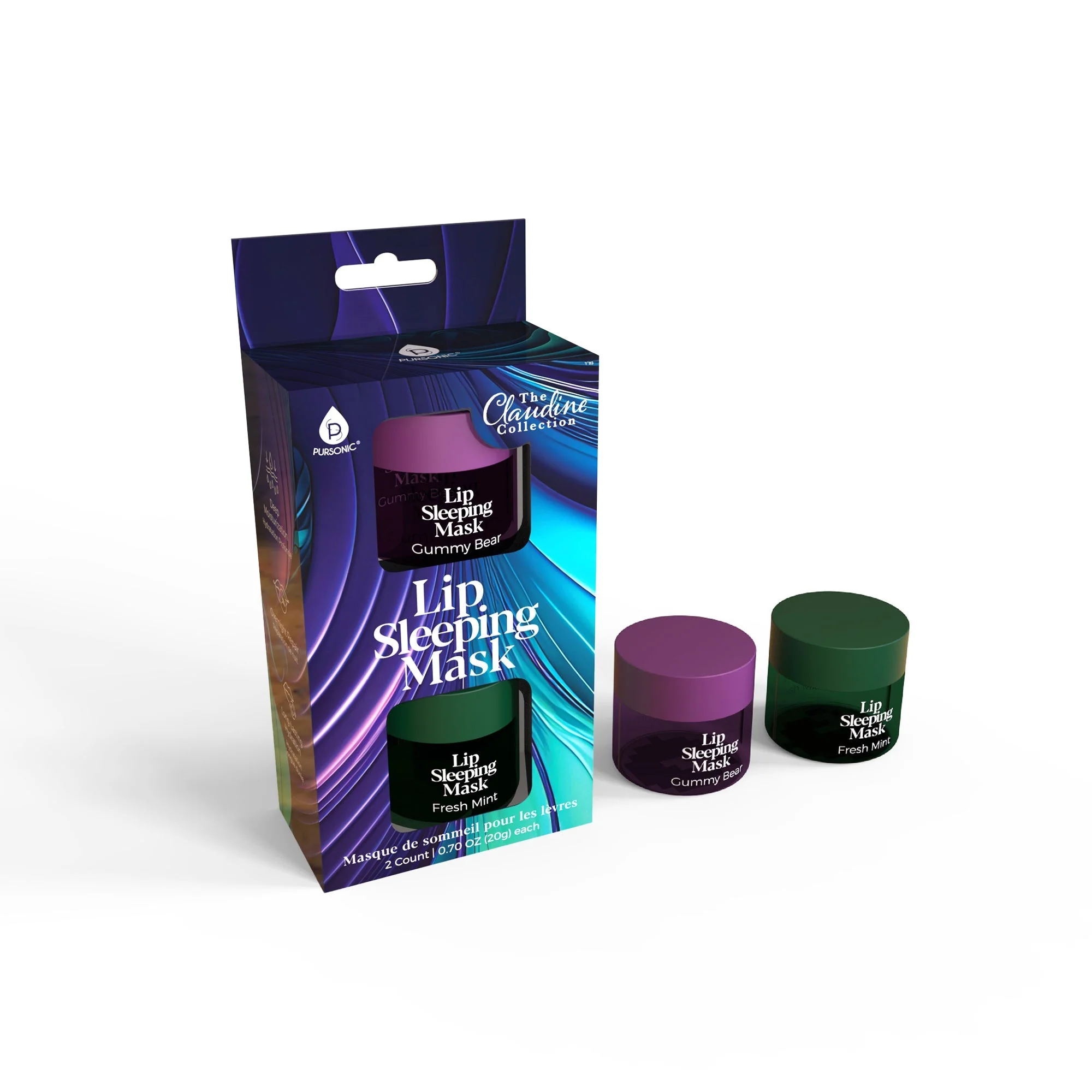 Lip Sleeping Mask 2 Pack- Gummy Bear & Fresh Mint by Pursonic