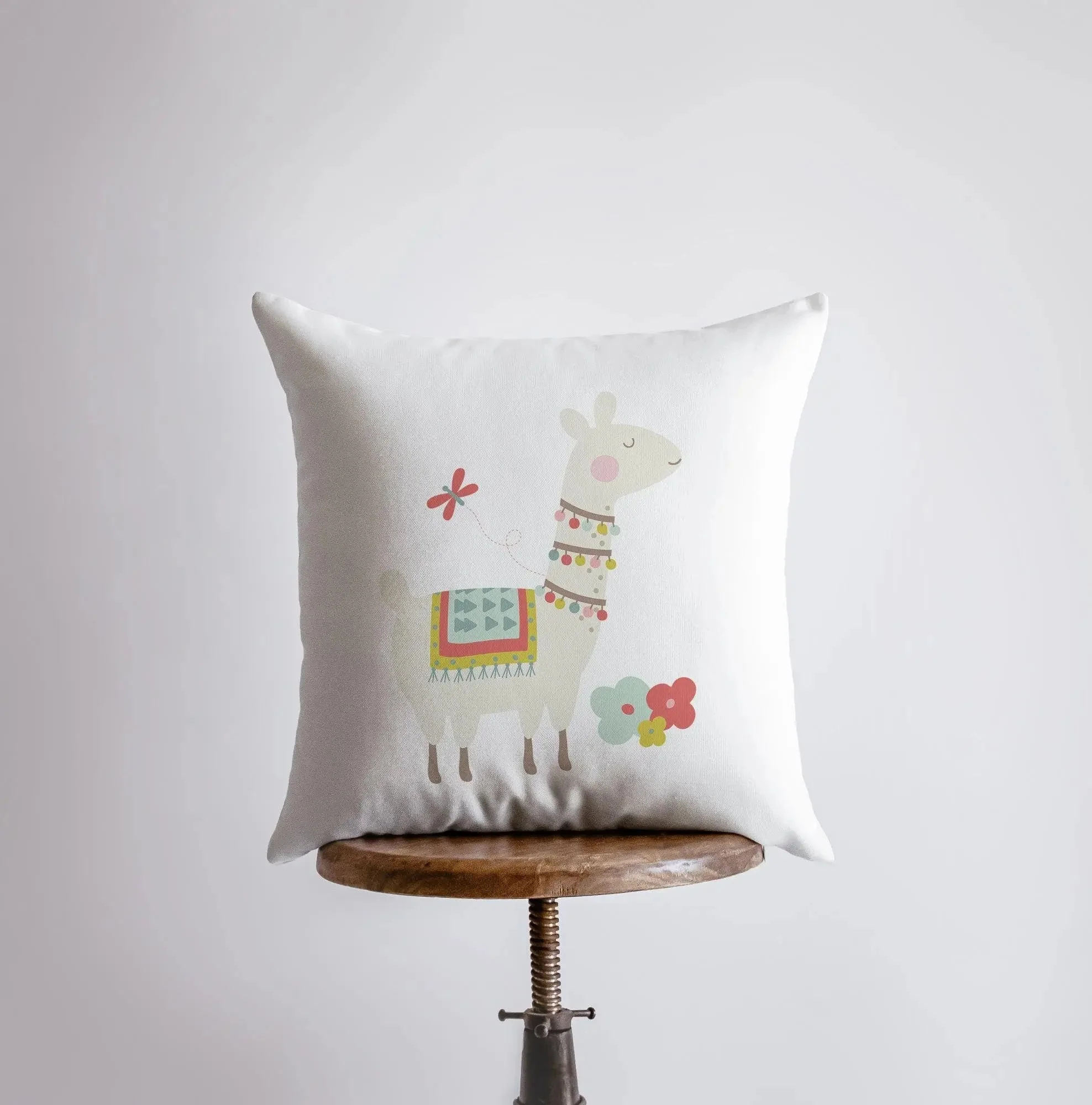 Llama with Necklace | Alpaca Pillow | Good Vibes Only | Cactus Pillow | Positive Vibes |South West | Lumbar Pillow | Llama Pillow Case by UniikPillows