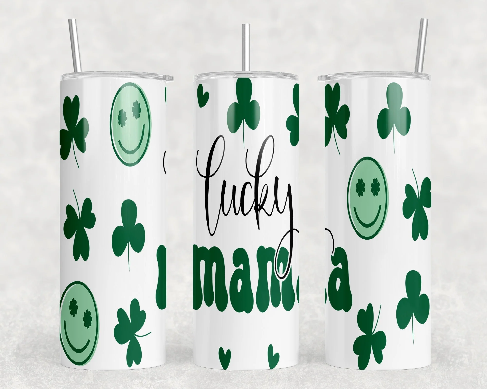 Lucky Mama - 20 oz Steel Skinny Tumbler - Optional Blue Tooth Speaker - Speaker Color will Vary by Rowdy Ridge Co
