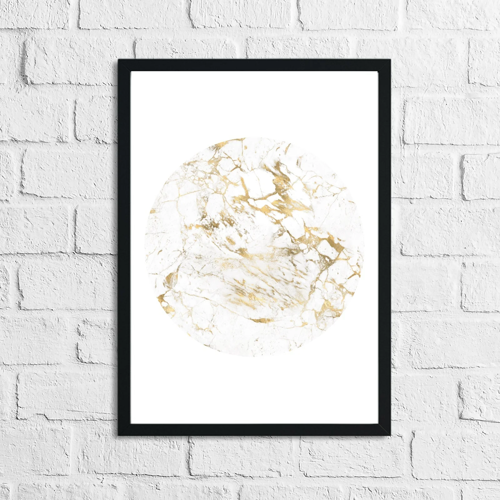 Marble White Gold Circle Home Simple Home Wall Decor Print by WinsterCreations™ Official Store - Image 2