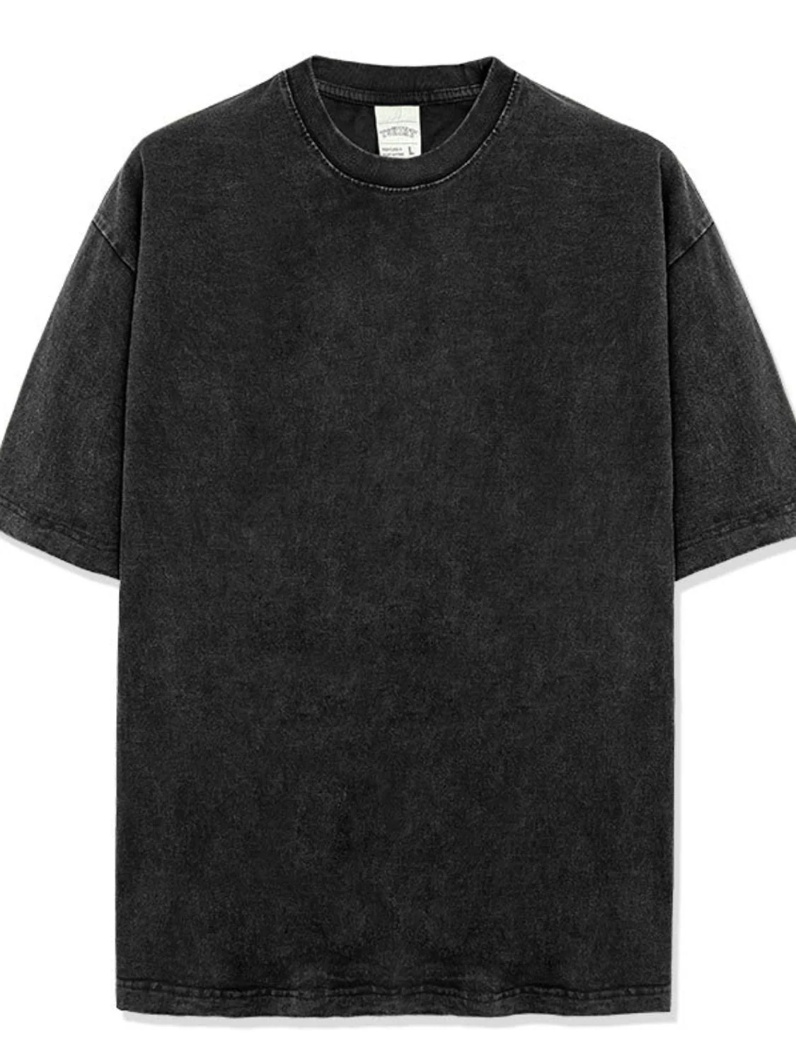 Men's Full Size Round Neck Washed T-Shirt Plus Size - Image 12