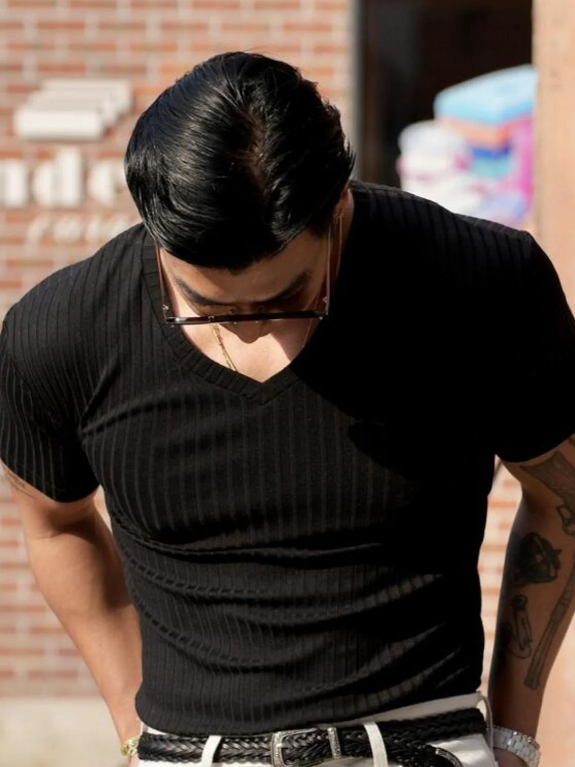 Men's Plus Size V-Neck Short Sleeve T-Shirt