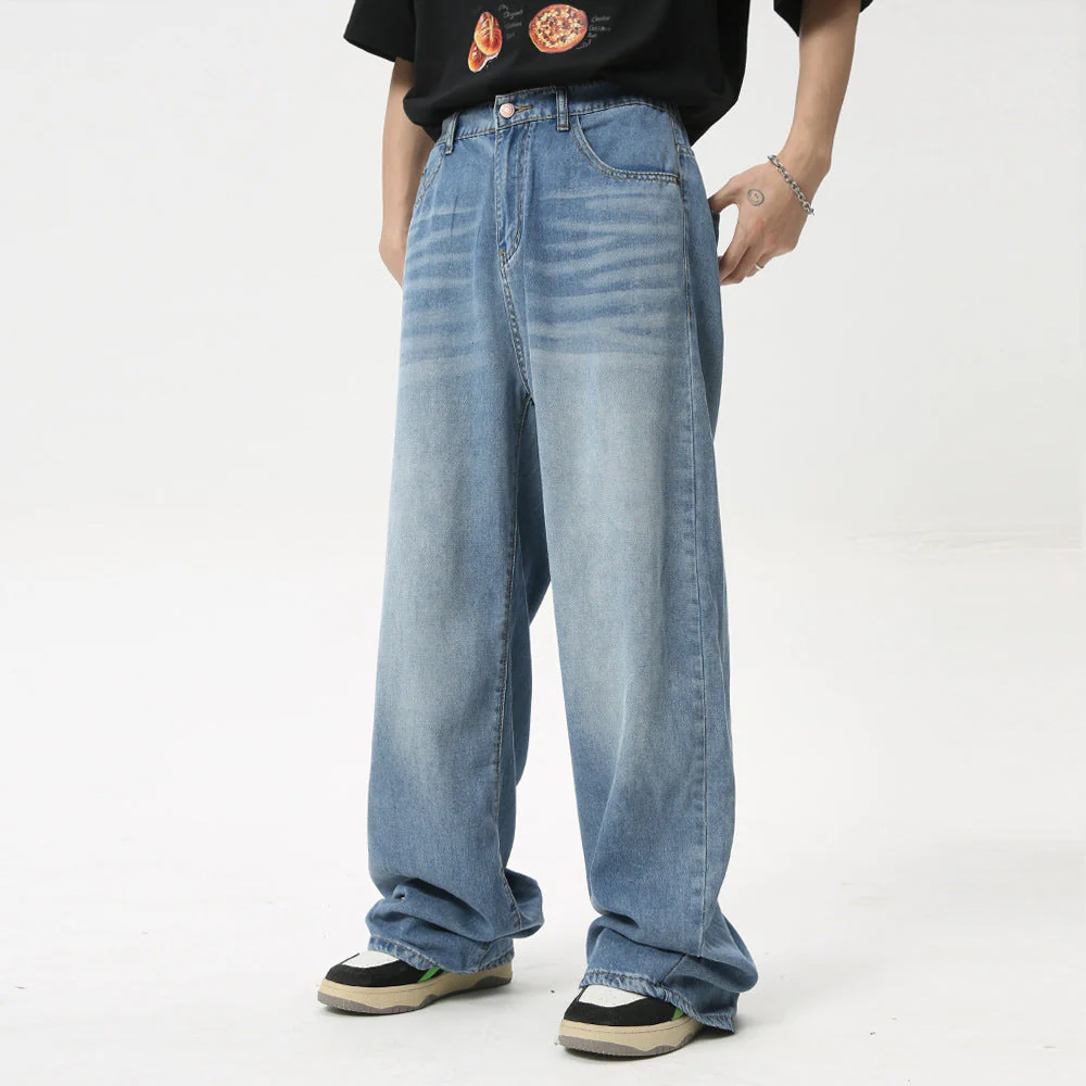 Men's Washed Straight Jeans - Image 11