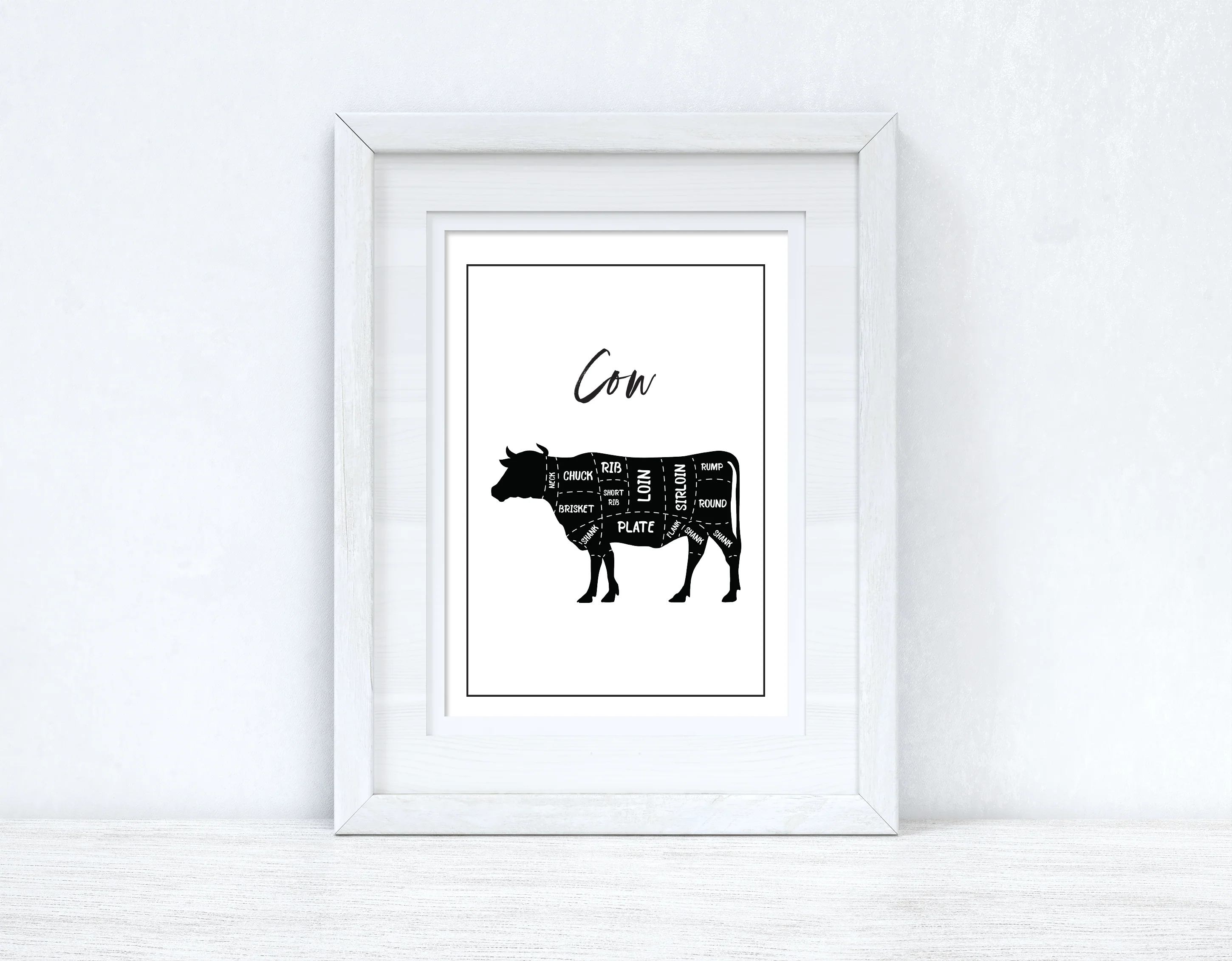 NEW Cow Beef Cuts Simple Cool Kitchen Farmhouse Wall Decor Print by WinsterCreations™ Official Store - Image 2