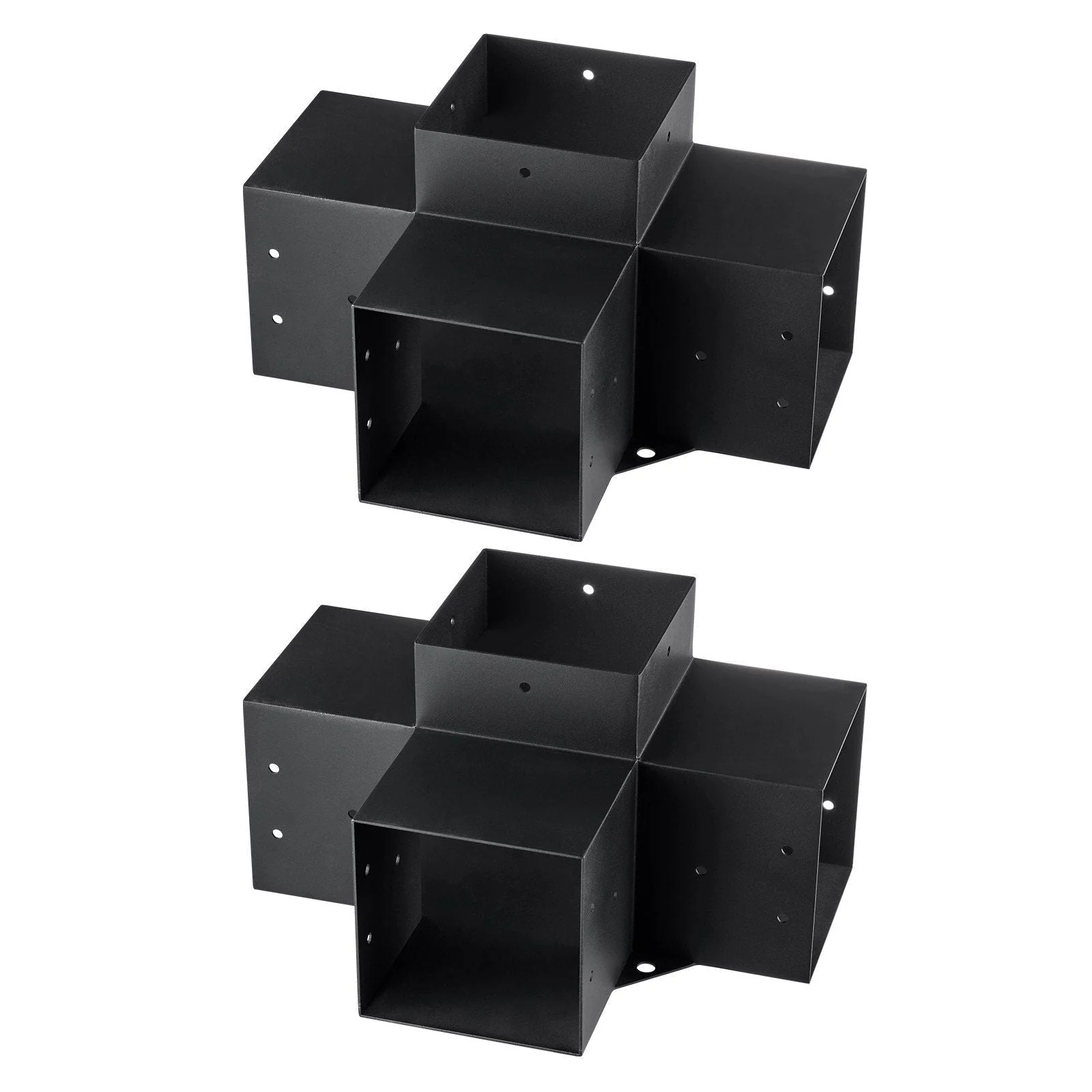 Pergola Bracket Kit 6''x6'', 2pcs 4-Way Heavy Duty Corner Bracket Woodworks DIY Post Base Kit, Easy Installation Wooden Beams for Gazebos, Patio Pergolas, Log Cabin Outdoor Pergola Hardware