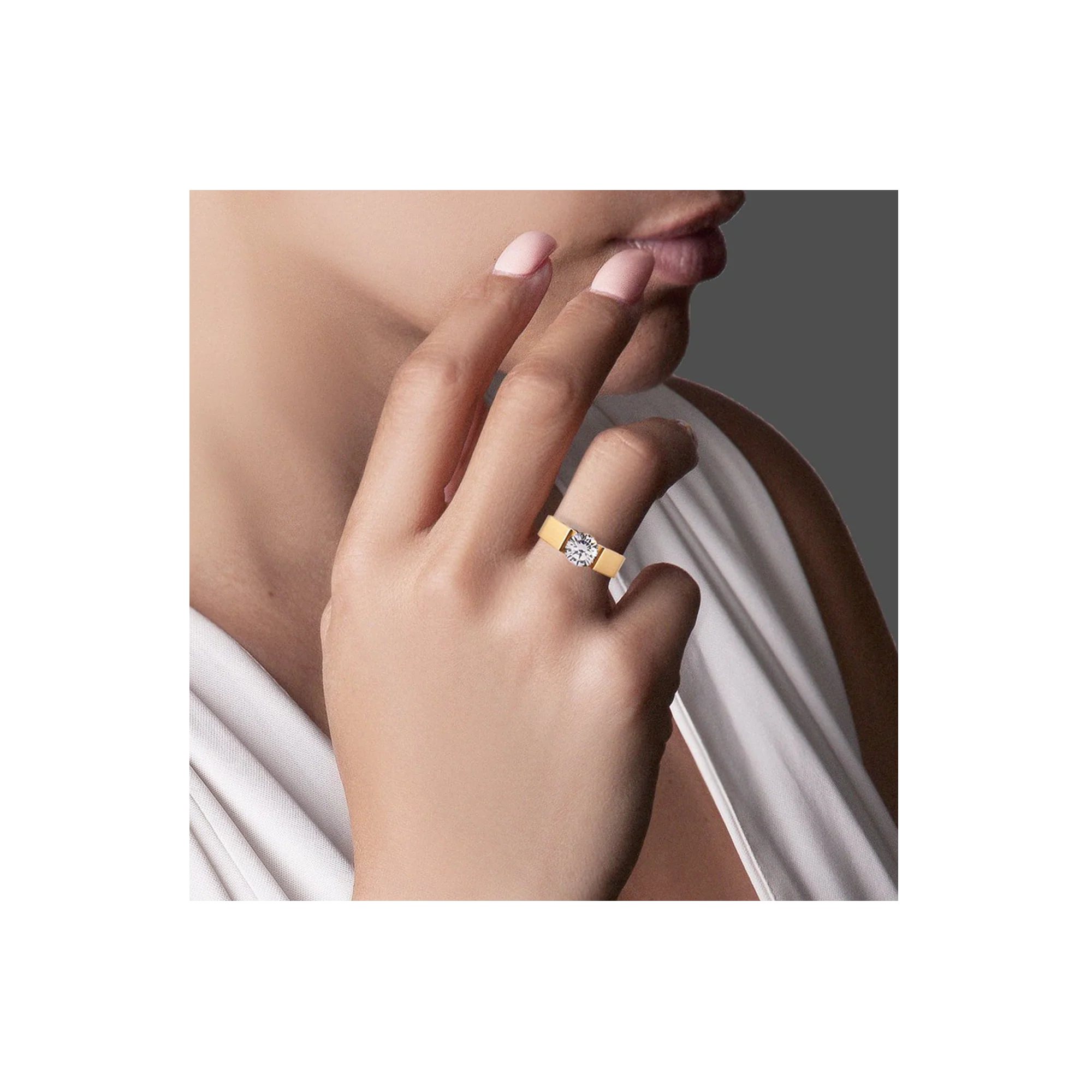 RG093G B.Tiff Gold 2 ct Round Solitaire Engagement Ring by B.Tiff New York - Image 3
