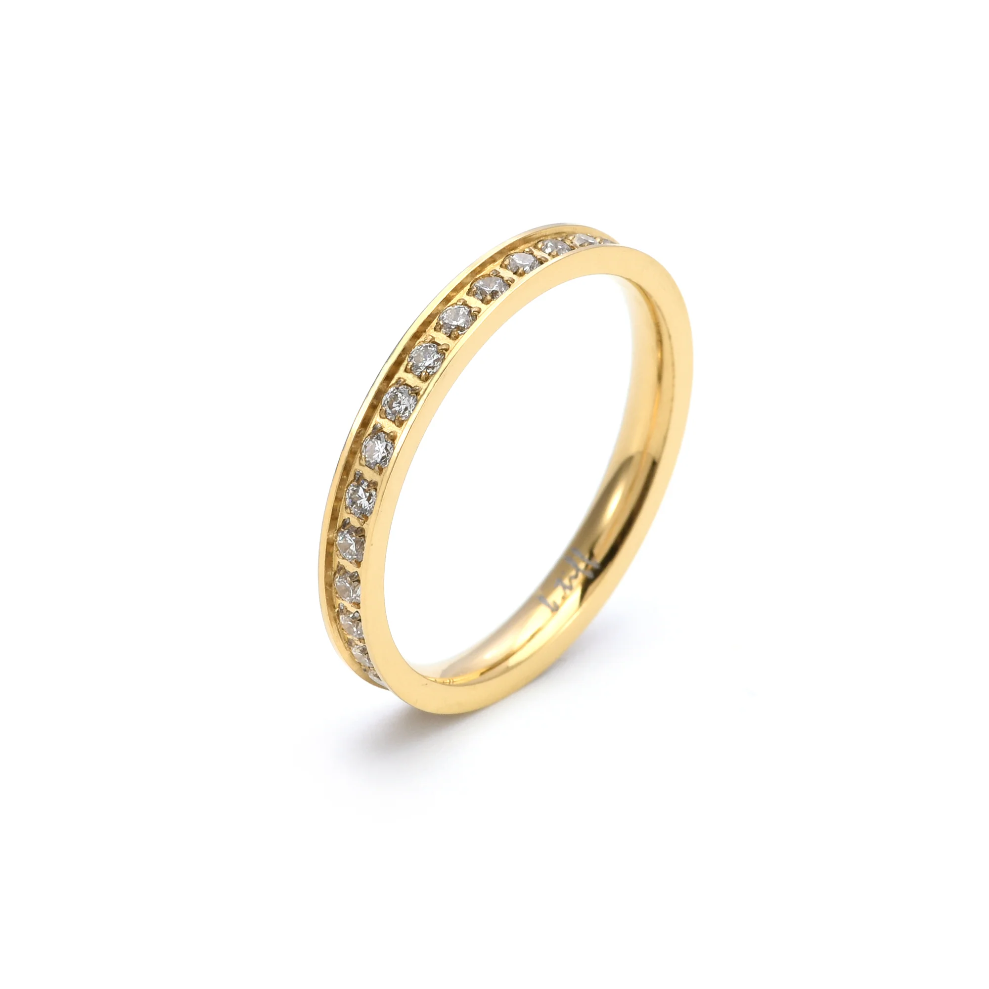 RG111G B.Tiff Gold Stacking .01 ct Eternity Ring [Thin Band] by B.Tiff New York