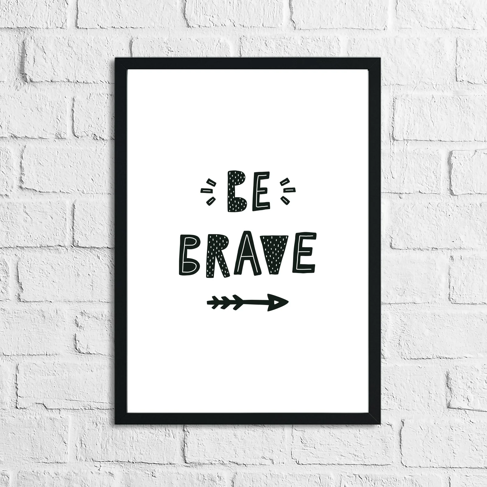 Scandinavian Be Brave Arrows Children's Nursery Bedroom Wall Decor Print by WinsterCreations™ Official Store