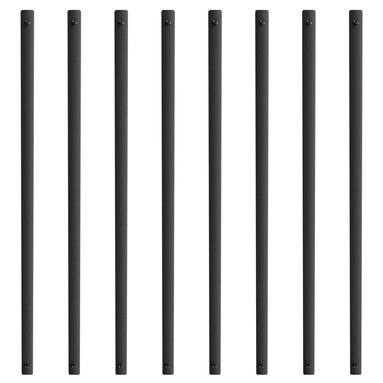 Staircase Metal Balusters, 29.5'' x 1'' Flat Aluminum Alloy Decorative Banister Spindles, 51 Pack Deck Baluster with Screws, Classic Hollow Deck Railing Satin Black Powder Coated for Porch