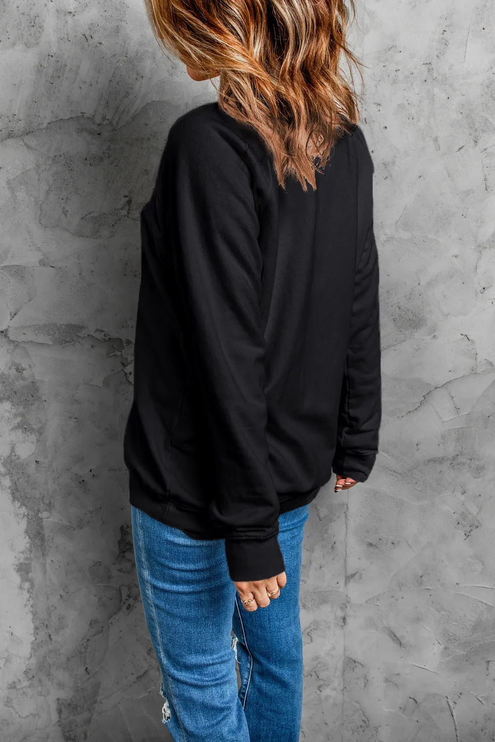 THANKFUL Round Neck Long Sleeve Sweatshirt - Image 3