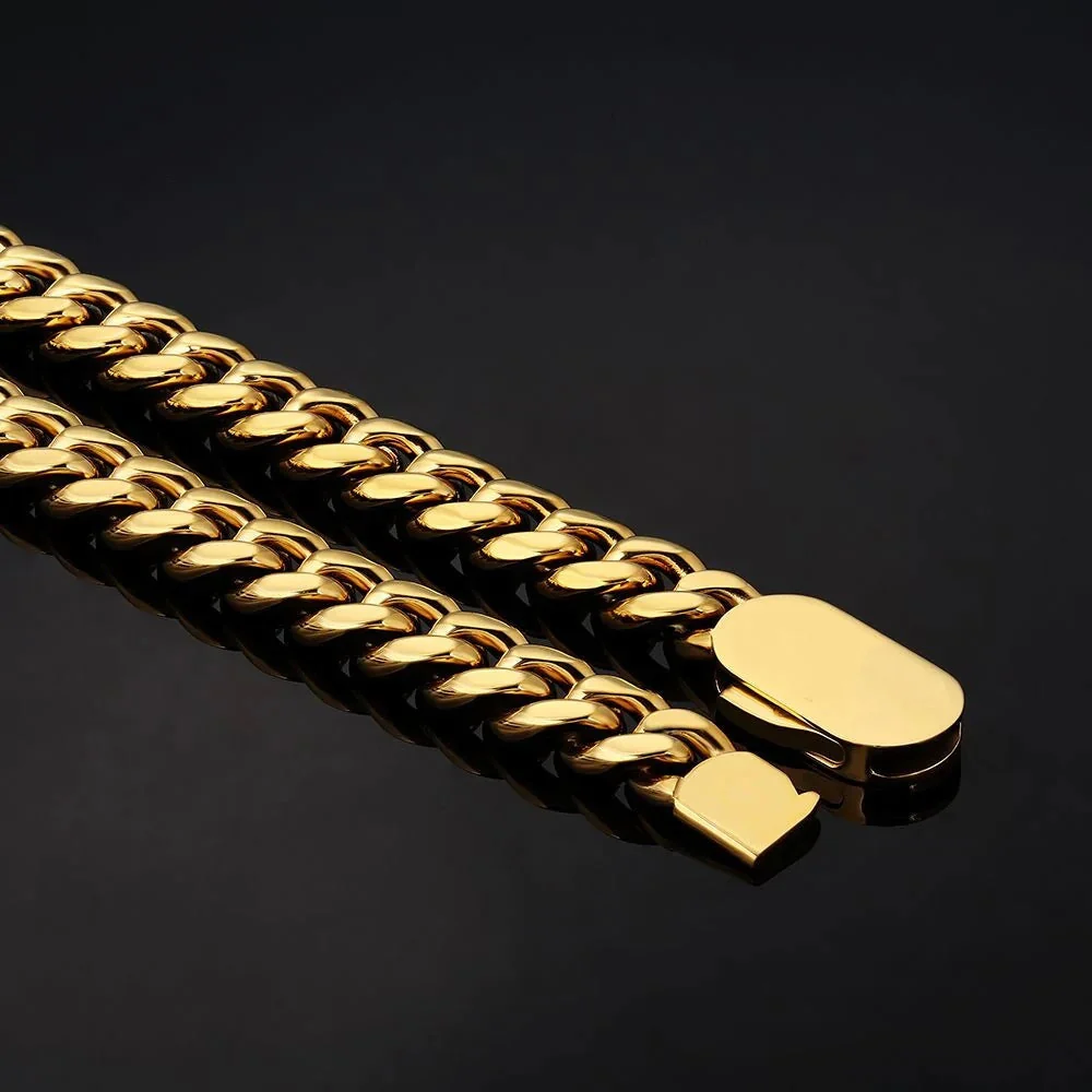 The Golden Age Ⅱ® - Cuban Link Chain 18K Gold (Push Button Clasp) by Bling Proud | Urban Jewelry Online Store - Image 3