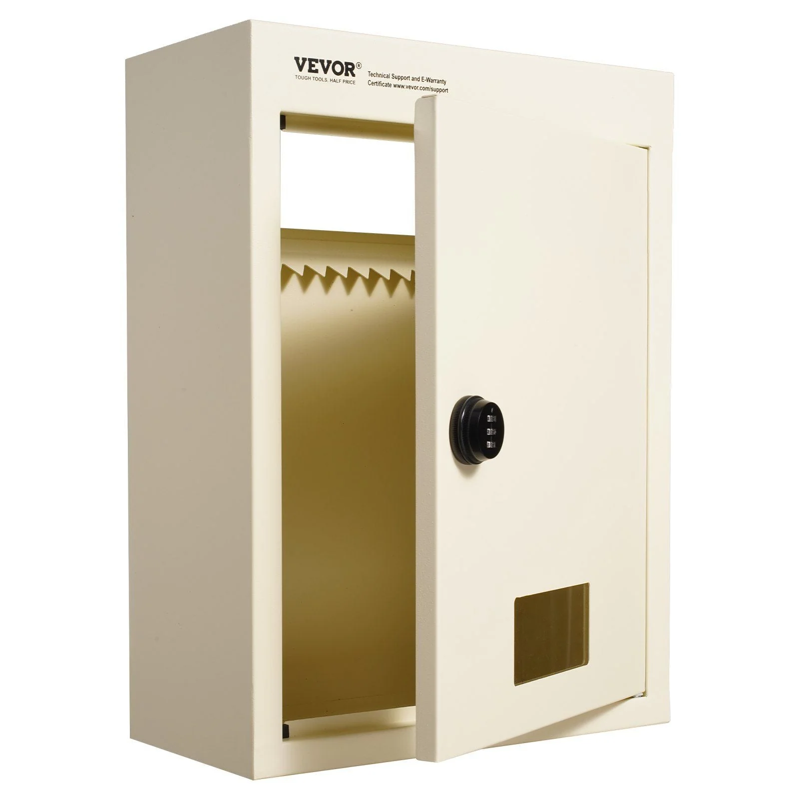 Through The Wall Drop Box, Heavy Duty Steel Through the Wall Mailbox with 2.8-7.9" 13" Combination Lock, 12.5x6.3x16.9" Mail Drop Box, Beige